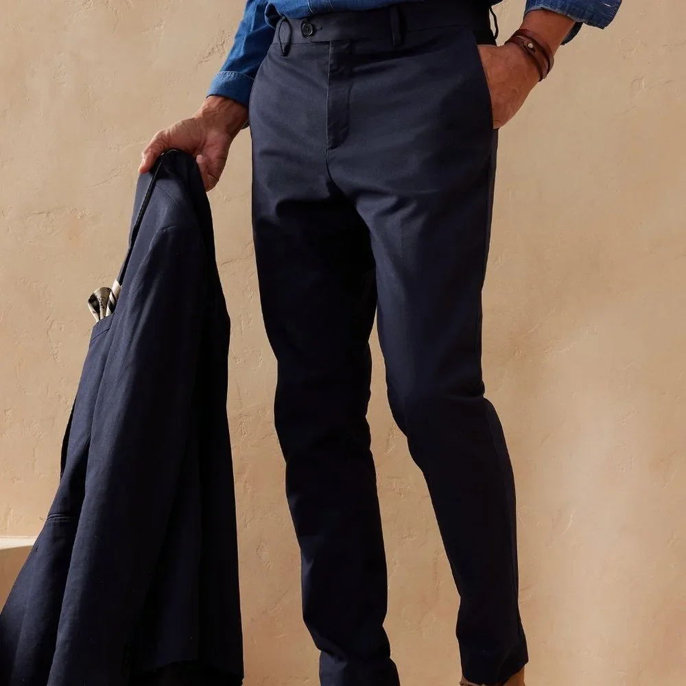 Banana Republic Tapered Italian Twill Suit Pant size 33R Navy